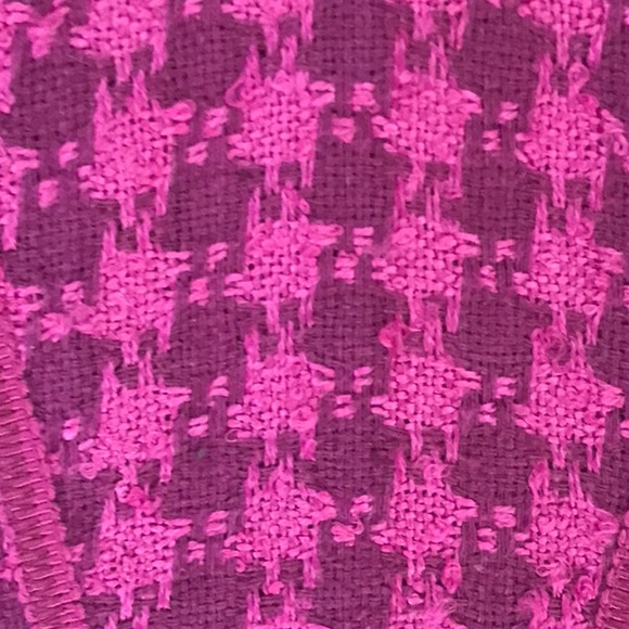 Kay Unger Raspberry Houndstooth Tailored Dress - Picture 4 of 6